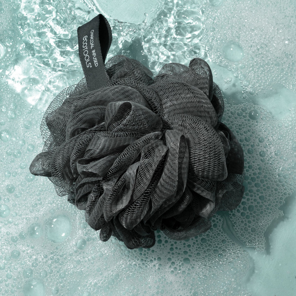 Charcoal Bath Sponge Loofah for Body Cleansing and Exfoliating, 1 Count